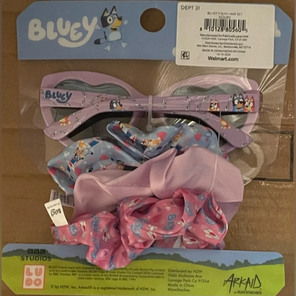 🔴‎ 3/$12 Sunglasses & Hair Ties Set - Purple and Blue! NEW!